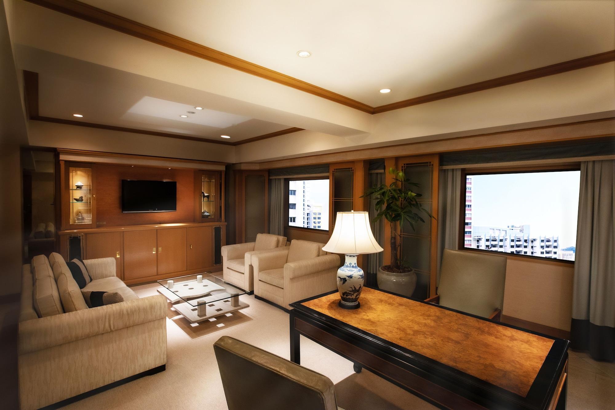Hotel New Otani Hakata Fukuoka  Exterior foto A 3D rendering of a living room